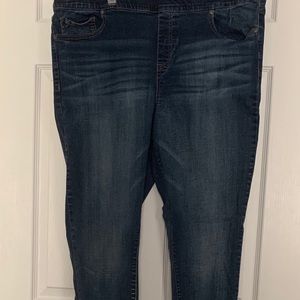 Dark wash pull on jeans
